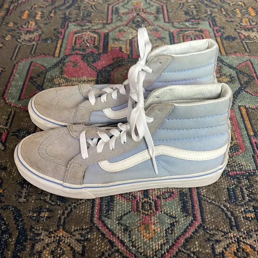 VANS Sk8-Hi hi top suede canvas skateboard skater sneakers Sz 8